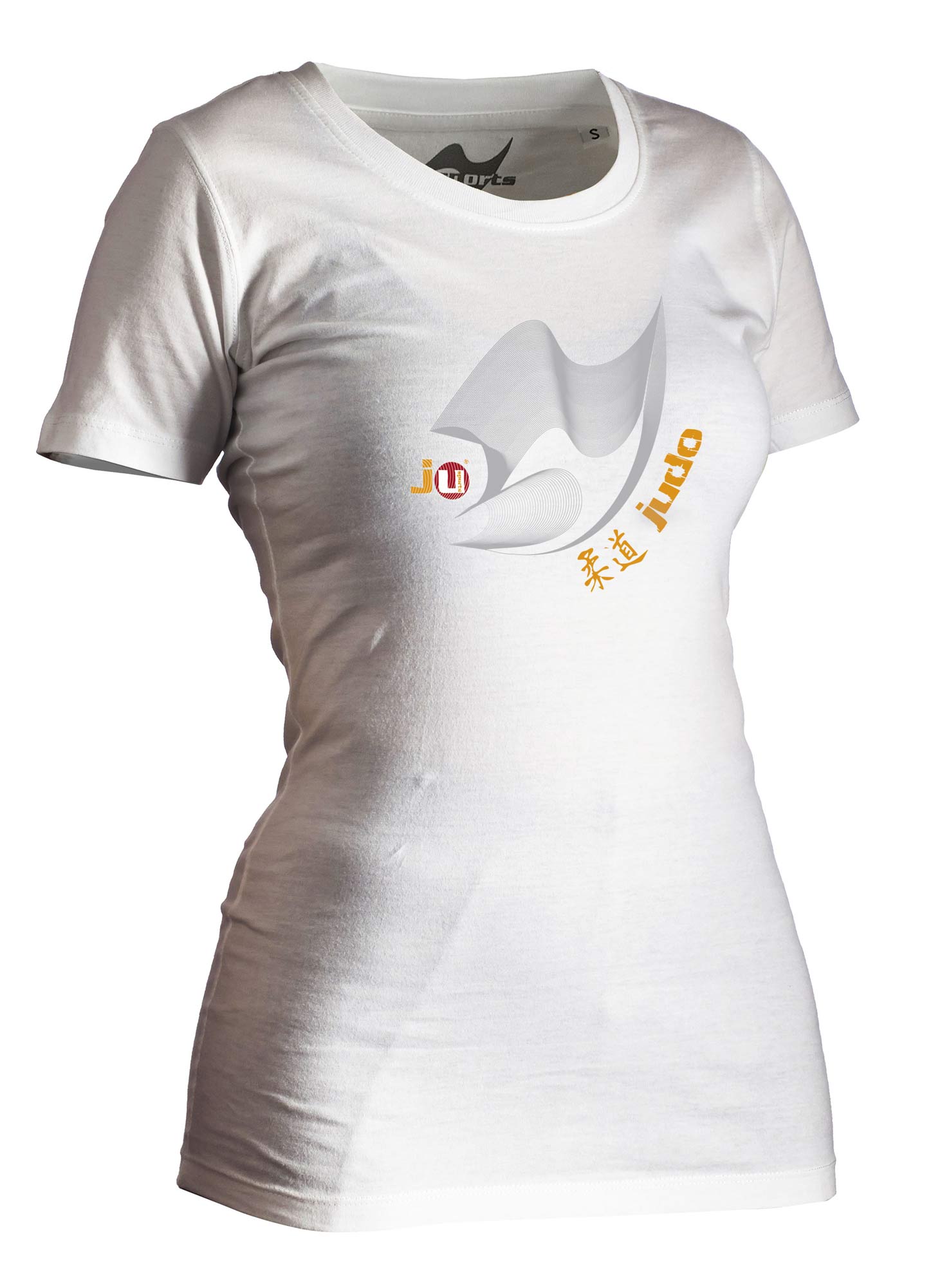 Judo-Shirt Moiré weiß Lady